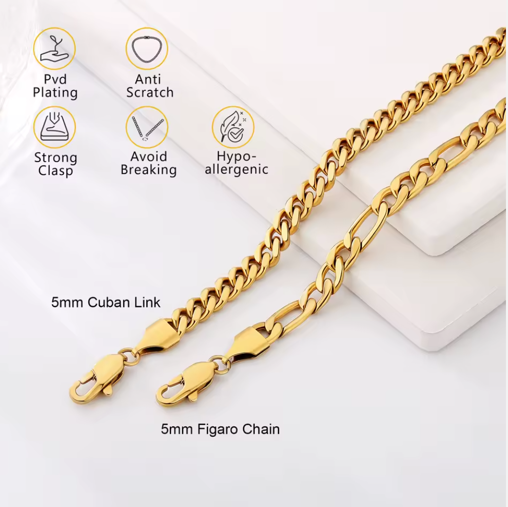 UNI - Miami Cuban Link Chain Bracelet - 18K Gold Plated Stainless Jewelry