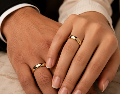 COUPLE - Band Rings - 18K Gold Plated Stainless Steel