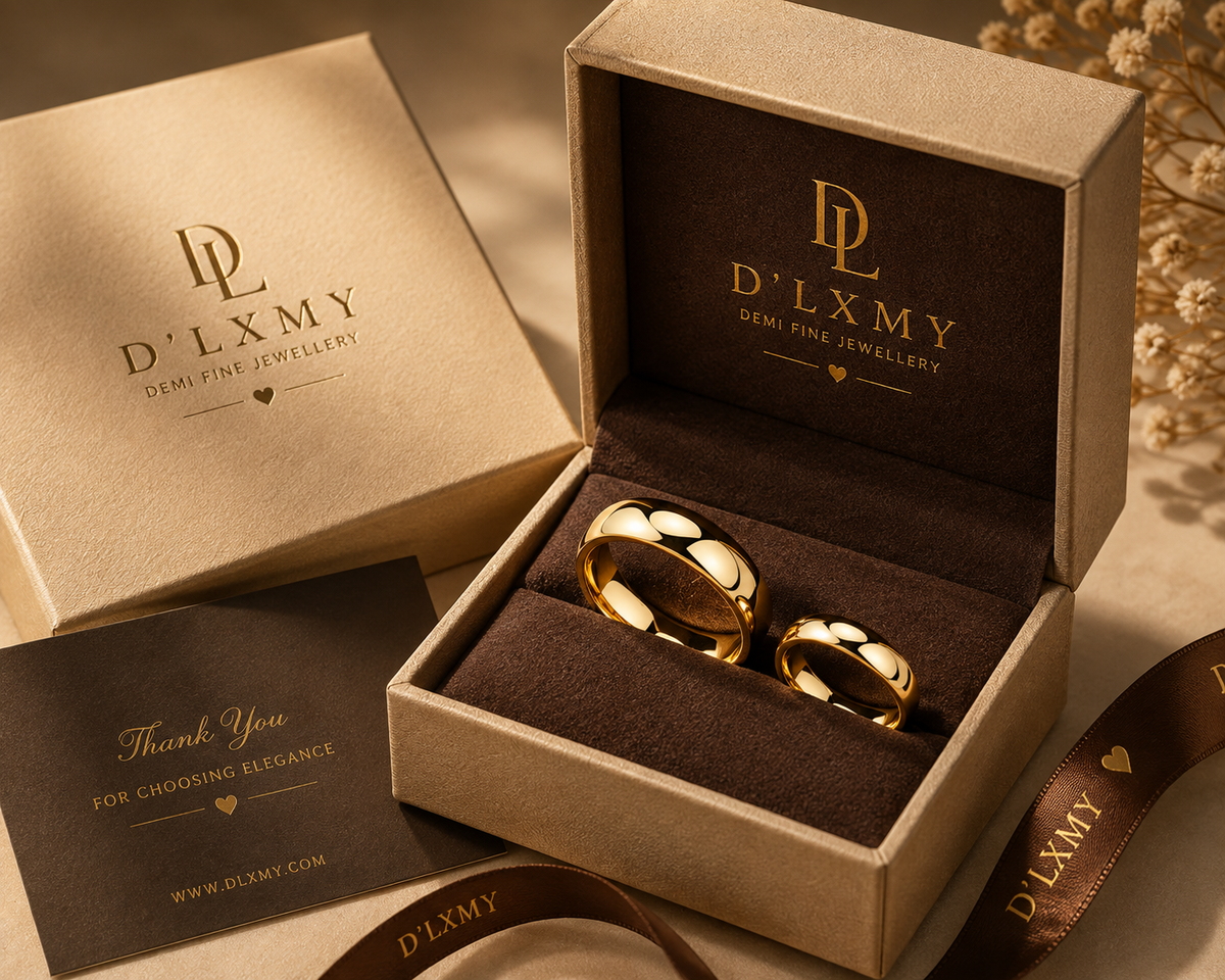 COUPLE - Band Rings - 18K Gold Plated Stainless Steel