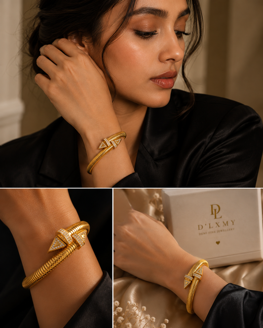 HER - Modern Luxury Geometric Design Bracelets - 18k Gold plated
