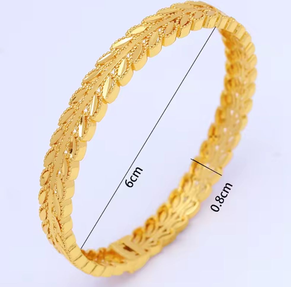 Trendy Charm Bangles For Women - 24K Gold-Plated