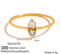 Dainty Zircon Eternity Thin Stackable Women's Rings - 18k Gold Plated Non Tarnish Jewelry Stainless Steel