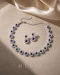 HER - Elegant Zircon Crystal Necklace Earrings Set - Gold Plated