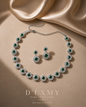 HER - Elegant Zircon Crystal Necklace Earrings Set - Gold Plated