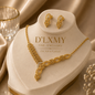 HER - Classic Trendy Necklace & Earrings Set - 22k Gold Plated Jewelry