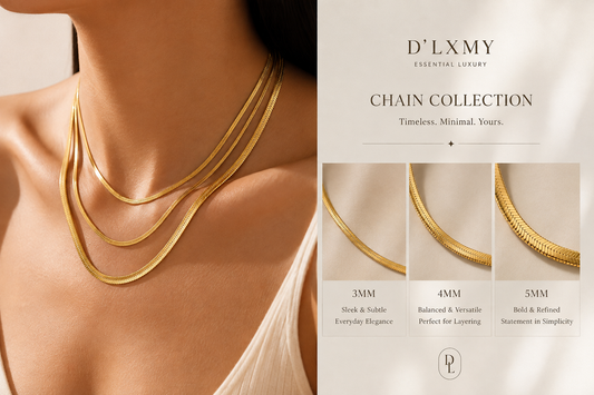 UNI - Snake Bone Chain Elegant Necklace - 18K Gold-Plated Stainless Steel